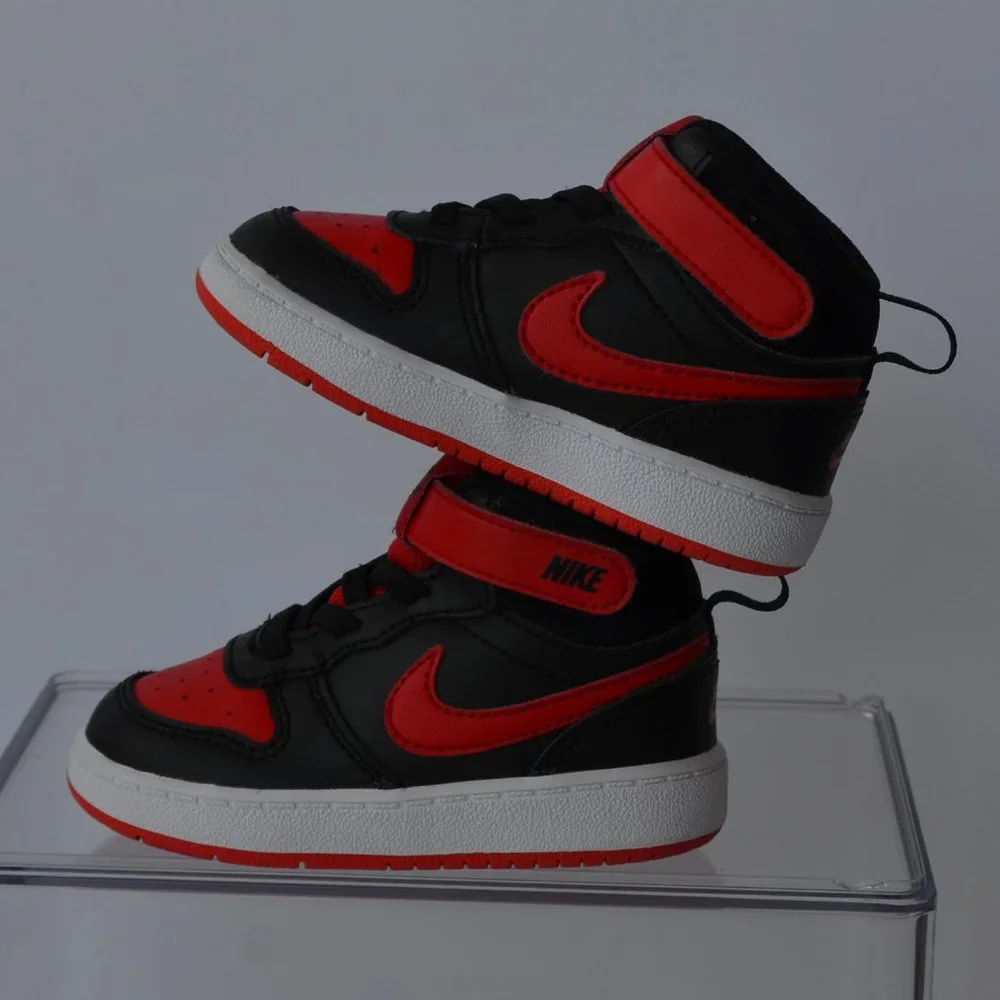 Nike Court Borough Mid 2 - CD7784-003 Black Red Toddler Size 6C